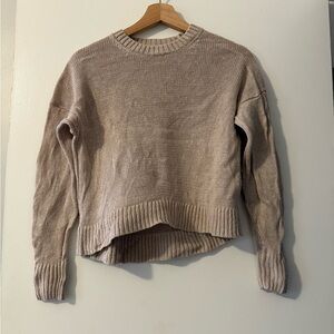 Madewell Cropped Linen Drop-Shoulder Sweater